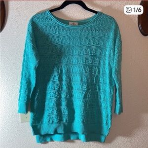 St. John’s Bay Chic Turquoise Crew Neck Sweater Size M